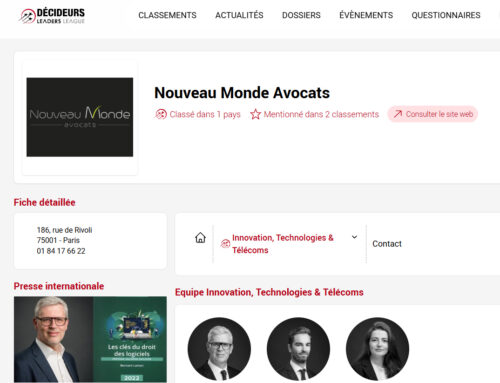 🏆 Classements Décideurs | Leaders League — Nouveau Monde Avocats à nouveau distingué